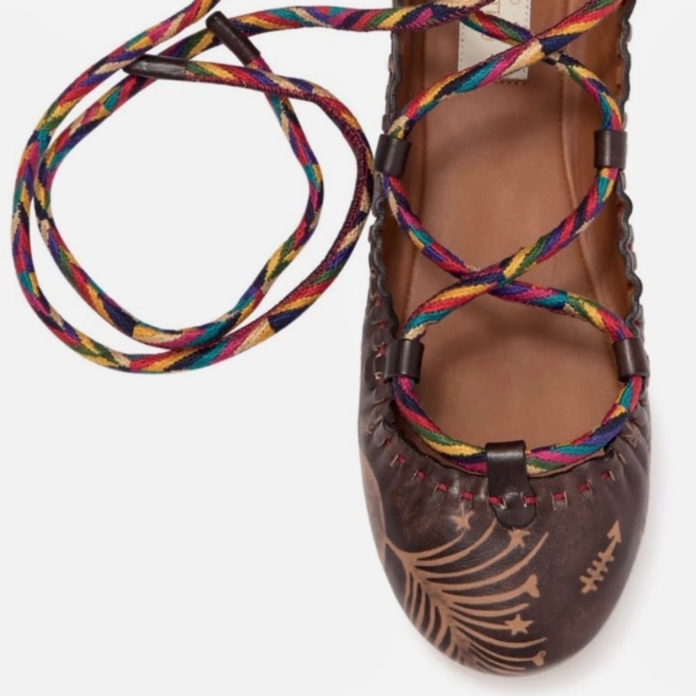 Valentino Garavani Ankle Tie Ballet Flats Leather - Picture 10 of 16